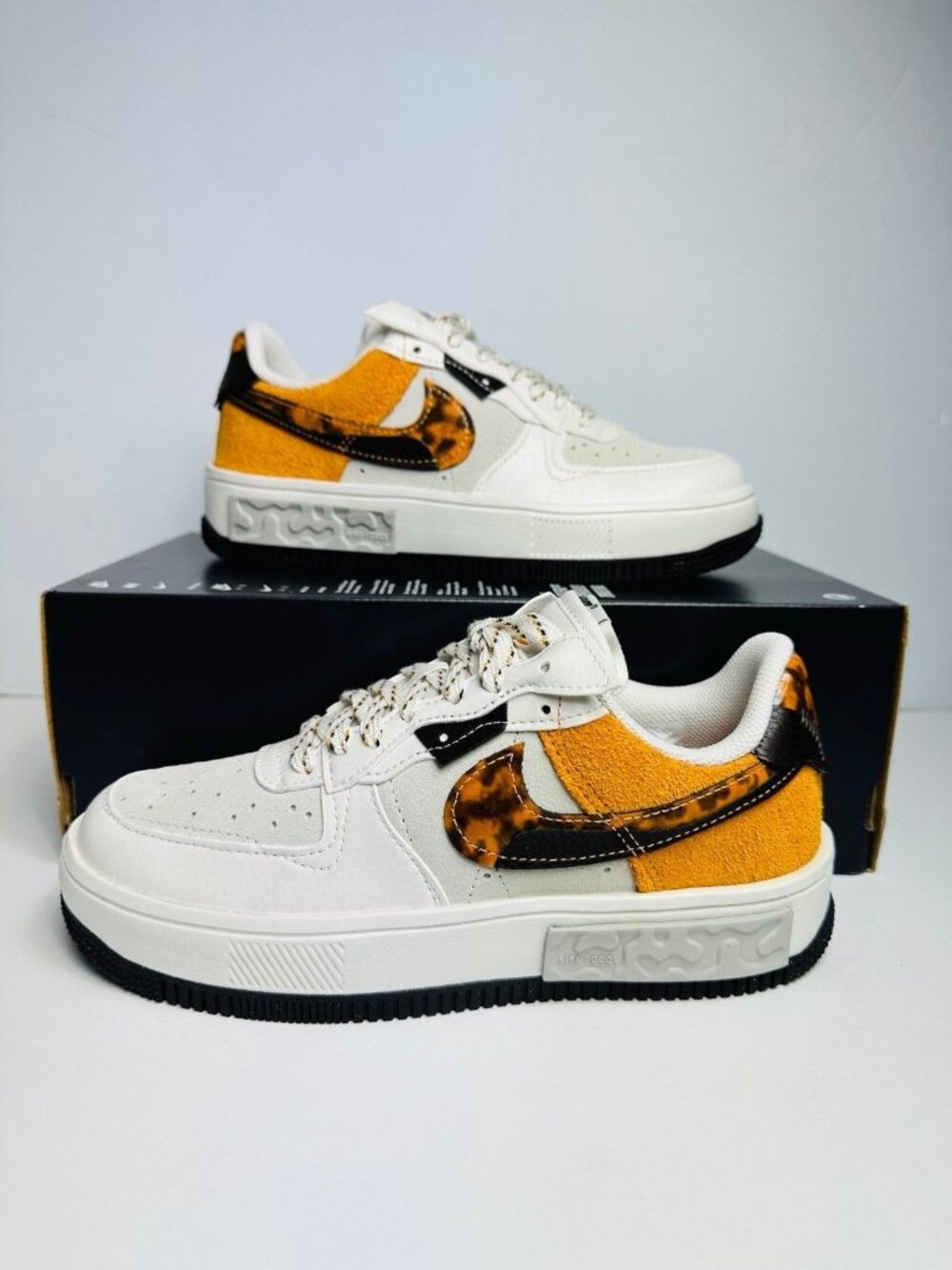 6.5 WOMEN'S Nike Air Force 1 FONTANKA PHANTOM  / CURRY DR0151-001 SNEAKERS